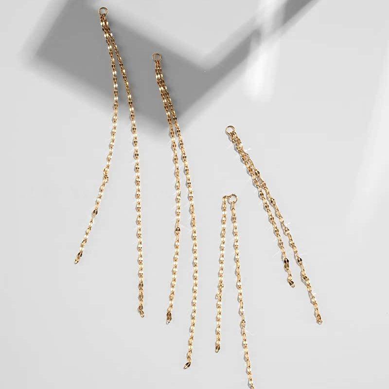 Earring Companion: 18K Gold-Plated S925 Sterling Silver Glitter Ear Chain  Cuff Long 18K Gold One Piece