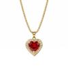 European and American Popular Love Necklace Women's Copper Inlaid Synthetic Zircon Heart Pendant Collarbone Chain Heart of the Ocean Jewelry