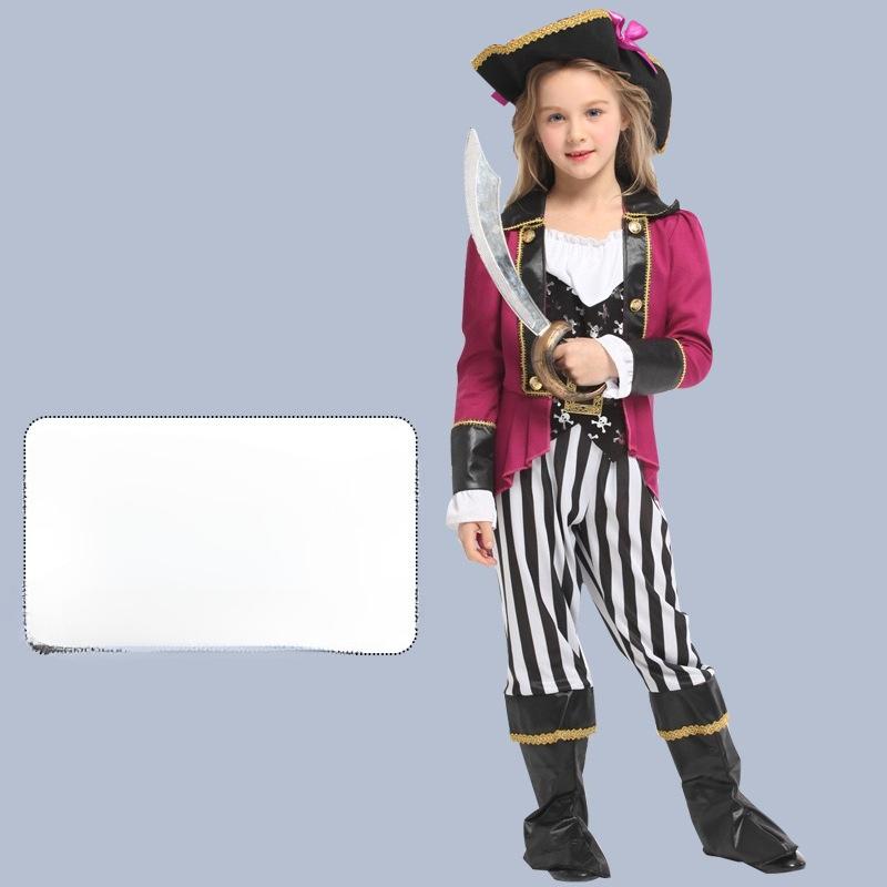 Halloween Cos Costume Children Pirate Clothes Party Costume Caribbean Pirate Captain Jack Dress Up