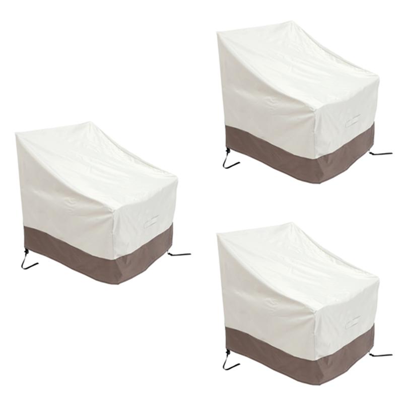 

M-Modern-3 Pack Patio Adirondack Chair Cover 31X33x36 Inch Heavy Duty Outdoor Patio Chair Cover 420D, Waterproof Outdoor Lawn бежевий