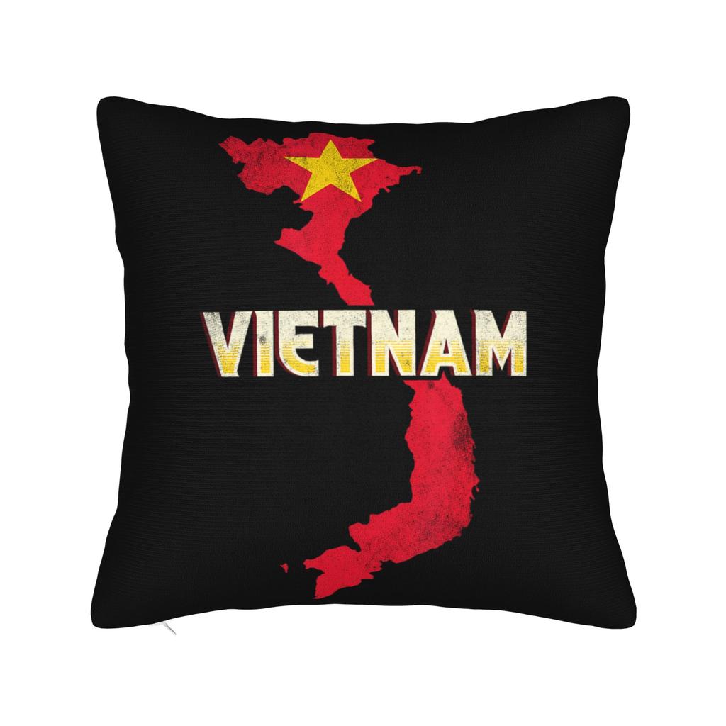 Vietnam Flag Yellow Star Asia Pillowcase Printed Polyester Cushion Cover Decorations Souvenir Throw Pillow Case Cover Zippered