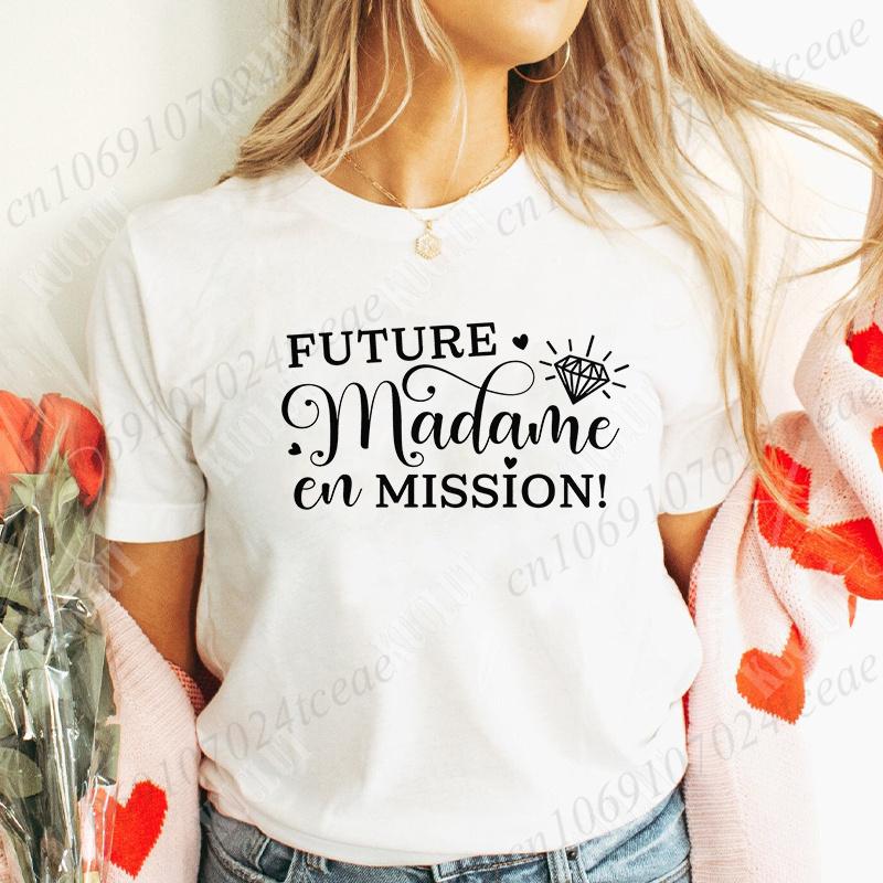 Humor French Bachelorette Party T-Shirt Girls Single Farewell Tees Team Evjf Future Bride Shirt Funny Bridal Shower Wedding Tops