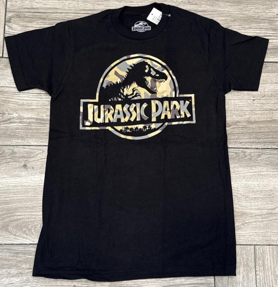 2018 Jurassic Park Camo Logo T-Rex Officially Licensed T-Shirt Size Small XL