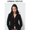 UR Women's Retro Hooded Ribbed Knit Cardigan