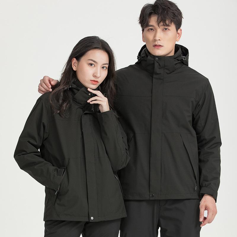 New Three-in-one Jacket Men's Hiking Camping Waterproof and Casual Two-piece Set Women's Jacket Jacket Custom LOGO