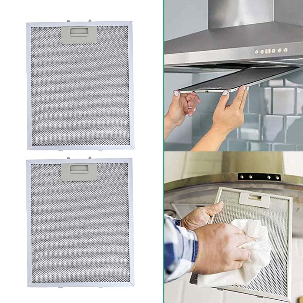 Replacement Aluminum Mesh Grease Filters For Cooker Hood Range Hood Vent 255x230x9mm 2PCS For Kitchen Ventilation
