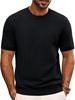 T-shirt da uomo estiva a maniche corte in maglia tinta unita casual