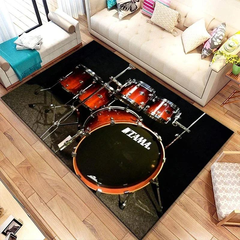Rum Kit Music Instruments Area Large Carpet Musical Rock Rug for Home Living Room Bedroom Dorm Door Mat Non-slip Floor Mats INS
