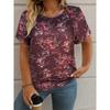 T-shirt women's summer casual elegant round neck short sleeve floral print top loose casual wear ladies T-shirt mother's day
