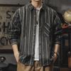 Spring and Autumn Men's American Style Retro Striped Shirt