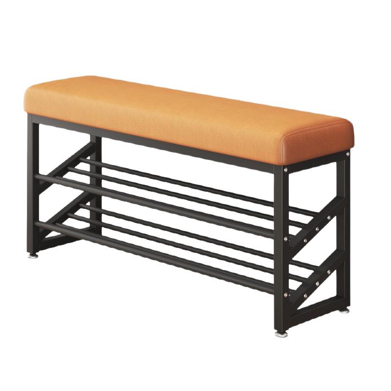 Entryway Shoe Bench with Integrated Shoe Rack and Soft Cushion Seat