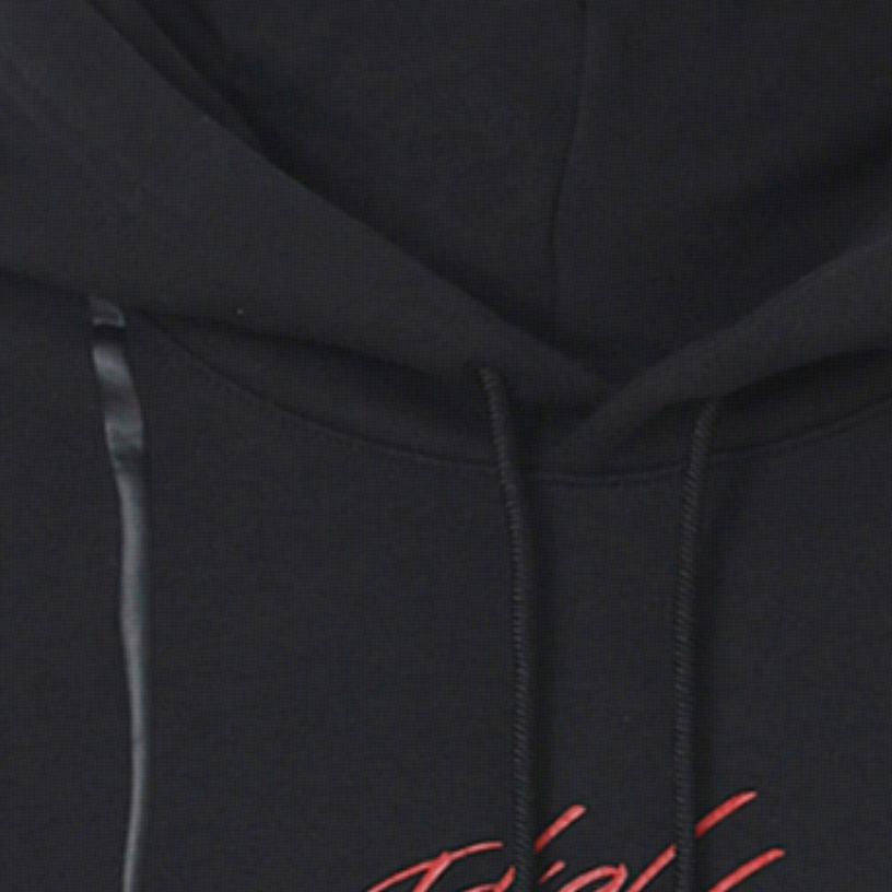 Jordan Pattern Print Solid Hooded Pullover Long-Sleeve Sweatshirt Men Tops Black FD0569-010