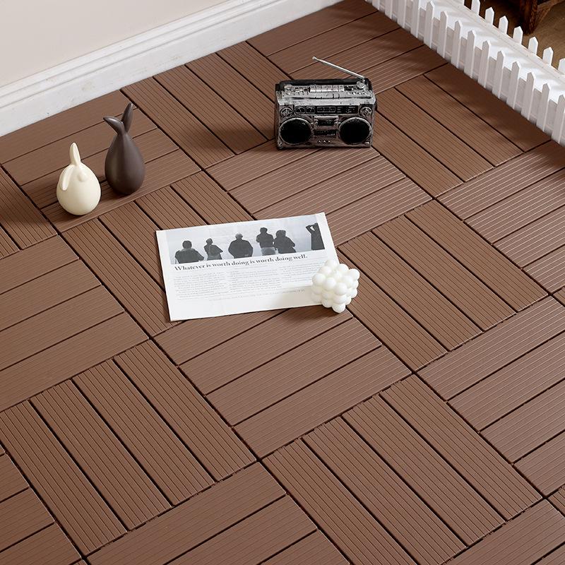 Anti-Corrosion Wood-Plastic Composite Interlocking Balcony and Terrace Flooring for Garden Renovation.