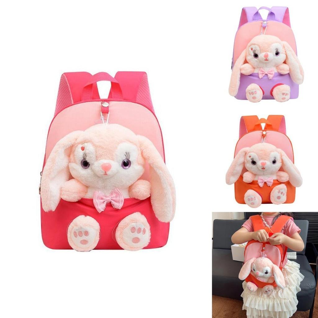 Adorable Rabbit Plush Backpack For Girls With Breathable Lightweight Durable Design