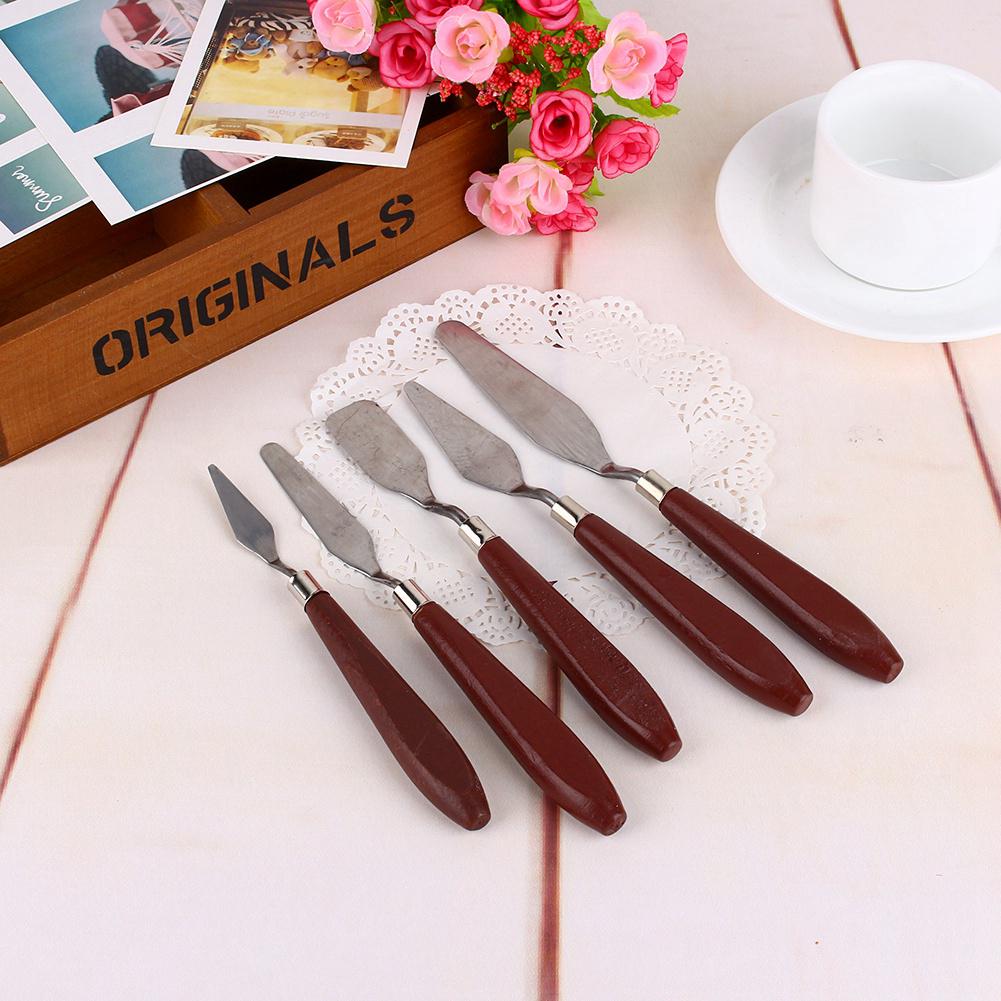 5X Stainless Steel   Knife Scraper Spatula Pro Artist Oil Painting Acrylic