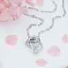 Women Interlocking Heart Ring Pendant Necklace Inlaid Zircon Fashion Love Necklace Valentine's Day Jewelry Gift