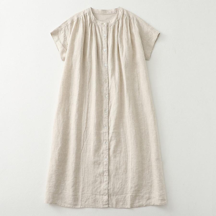 Summer Casual Japanese Women Pleated Short Sleeve Dress Vintage Loose Comfortable A-line Mid Length Dresses