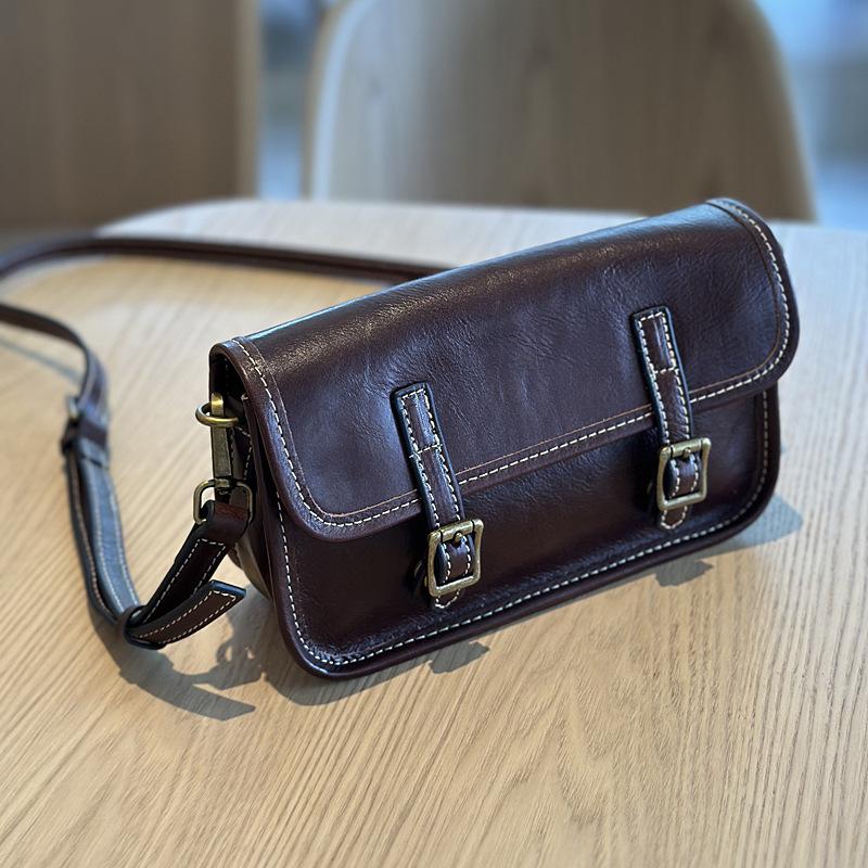 

Johnature Ретро натуральная кожа женская маленькая сумка коровья кожа однотонный цвет универсальные сумки через плечо кофейный