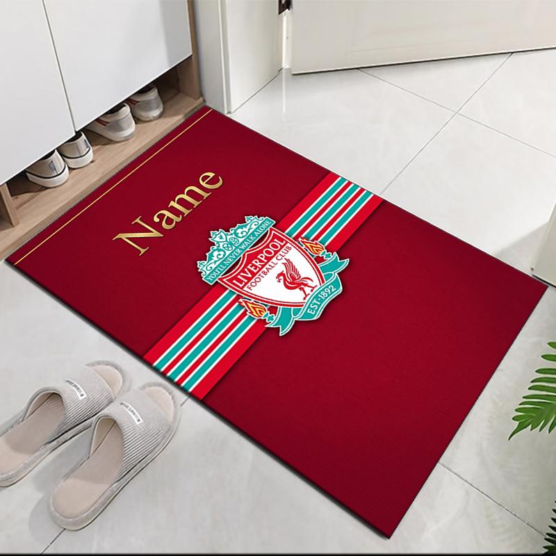 Custom Name Liverpool Football Club Printed Carpet Rug For Office Chair Living Room Bedroom Kitchen Room Decor Gifts
