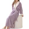 Flannel Women Long Robe Nightgown Thicken Warm Sleepwear Loungewear Autumn Winter New Nightwear Casual Coral Fleece Homewear