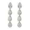 Niche Design Zircon Water Drop Fringed Stud Earrings Women's High-end Temperament Crystal Long Earrings, High-end Simple Earrings
