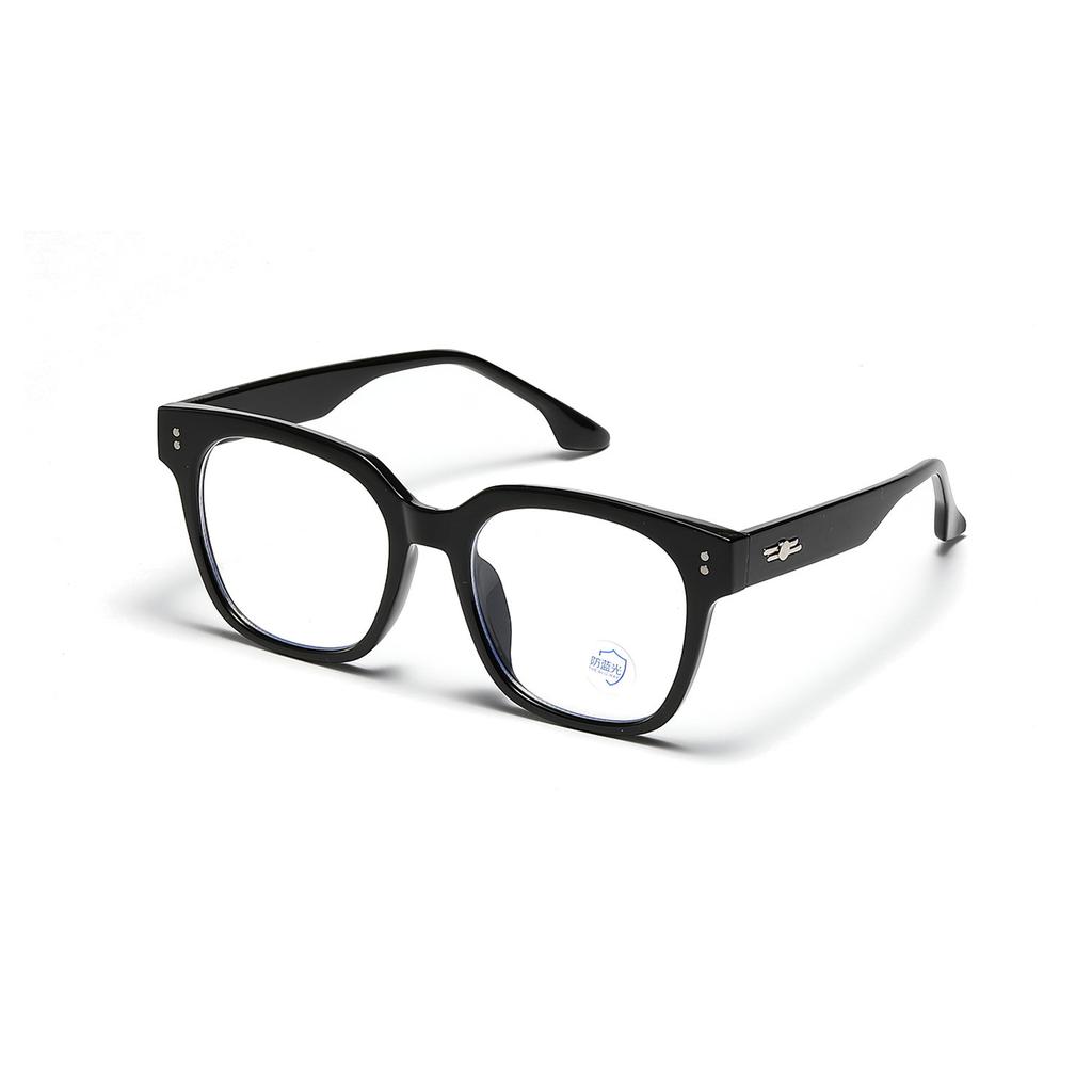 Transparent Frame Glasses Men'S Square Rivets Harajuku Ins Plain Square Flat Glasses