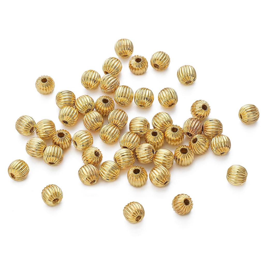 Copper Pumpkin Patterned Lantern Beads For DIY Jewelry Making Craft Accessories