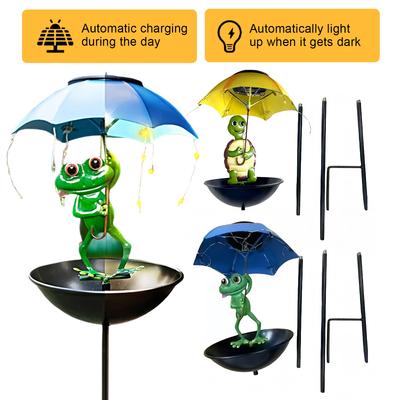 Luzes Solares de Jardim de Animais ao Ar Livre Alimentador de Pássaros ao Ar Livre com Guarda-Chuva Alimentador Solar de Beija-Flor para Quintal Varanda Gramado Caminho Exterior