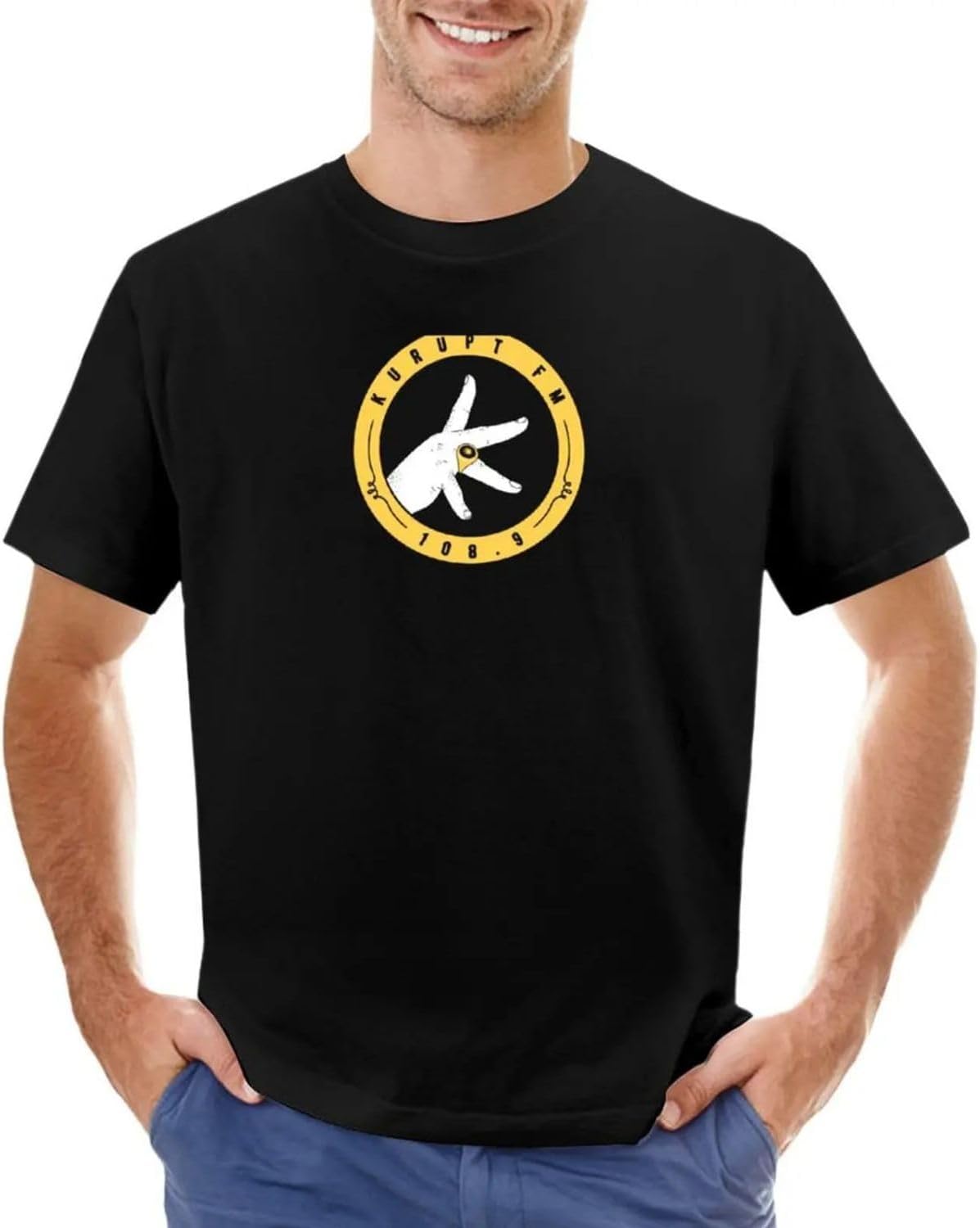 Kurupt FM T Shirt Quick Drying Shirt t Shirts Man Men Long Sleeve t Shirts M чёрный