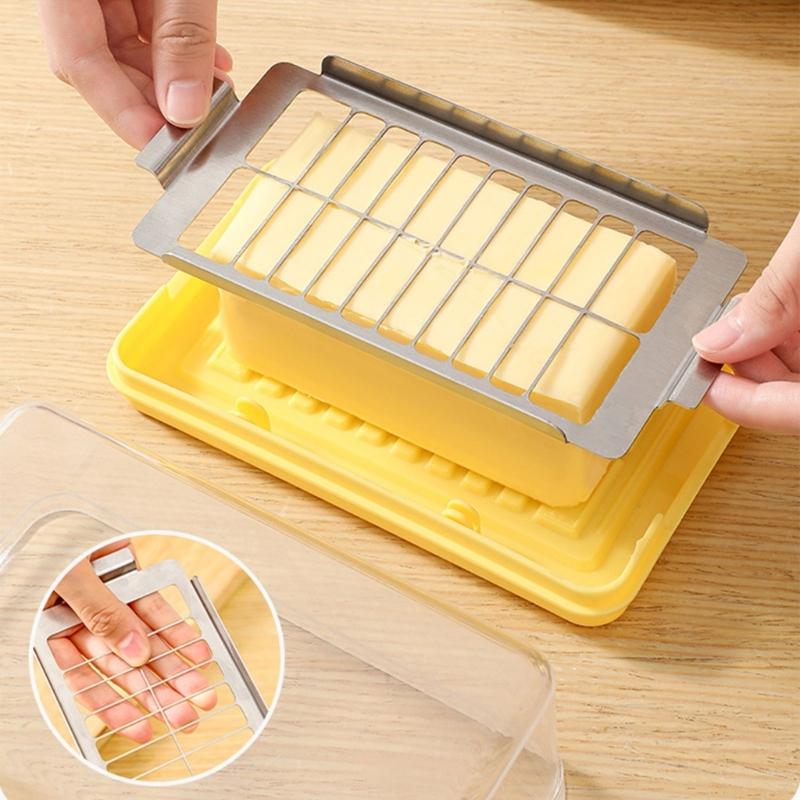 Convenient Butter Cutting and Storage Container Butter Dish with Lid Plastic Butter Container Suitable for Butter