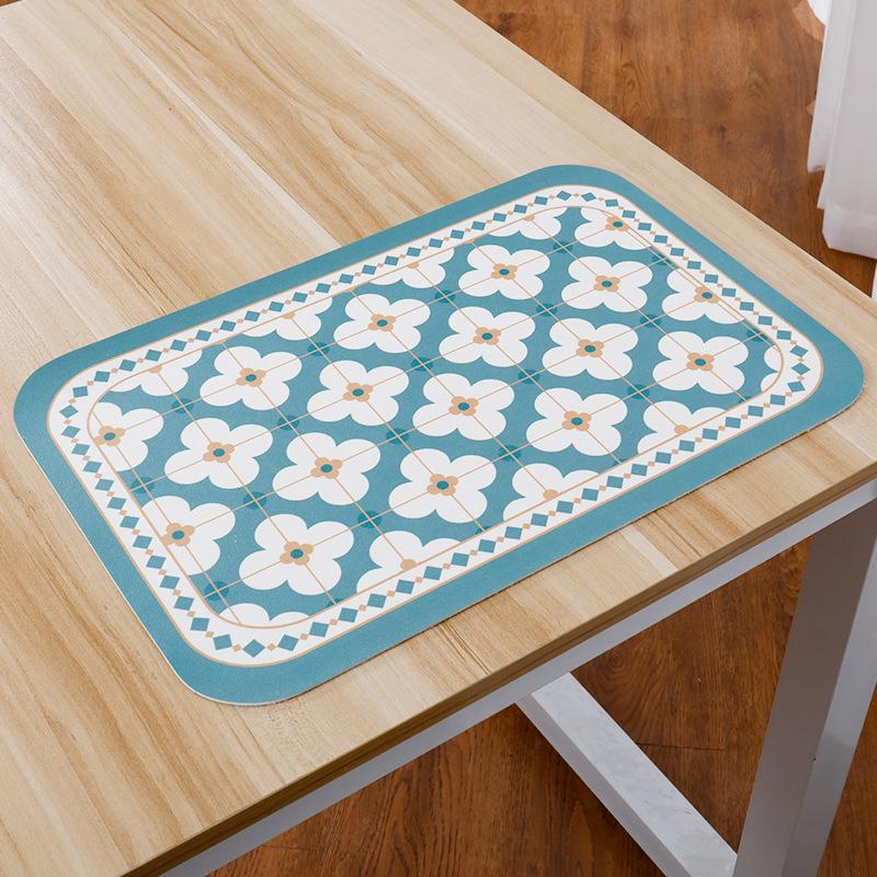 

Retro Grid Luxury Leather Placemat Home Kitchen Decoration Romantic Western Food Mat Heat Insulation Home Bowl Cup Mat 45x30cm 1pc