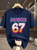 Dripping Mason Text 67 Donut Sprinkle Print Unisexs Short Sleeve Tshirt Crew Neck Sweet Style Casual Outdoor Daily Comfort Wear