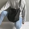 Black Lazy Style Canvas Bag for Male and Female Students Large Capacity Book Carrying Simple and Versatile Canvas Bags