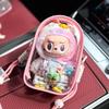 Labubu Gen 3 High-Transparency PVC 15cm Crossbody Ita Bag - Dustproof, Trendy Outing & Toy Stroller Bag