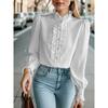Women Elegant Ruffled Long Sleeve Blouse Plus Size