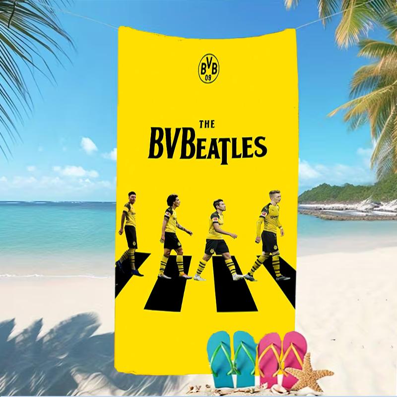 Beach Towel with Borussia Dortmund Pattern - soft,absorbent,machine washable Lightweight&Modern,swimming,Travel Essentials