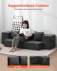 Folding Sofa Bed 3-in-1 Foldable Couch Bed with 3 Pillows Dark Grey Twin