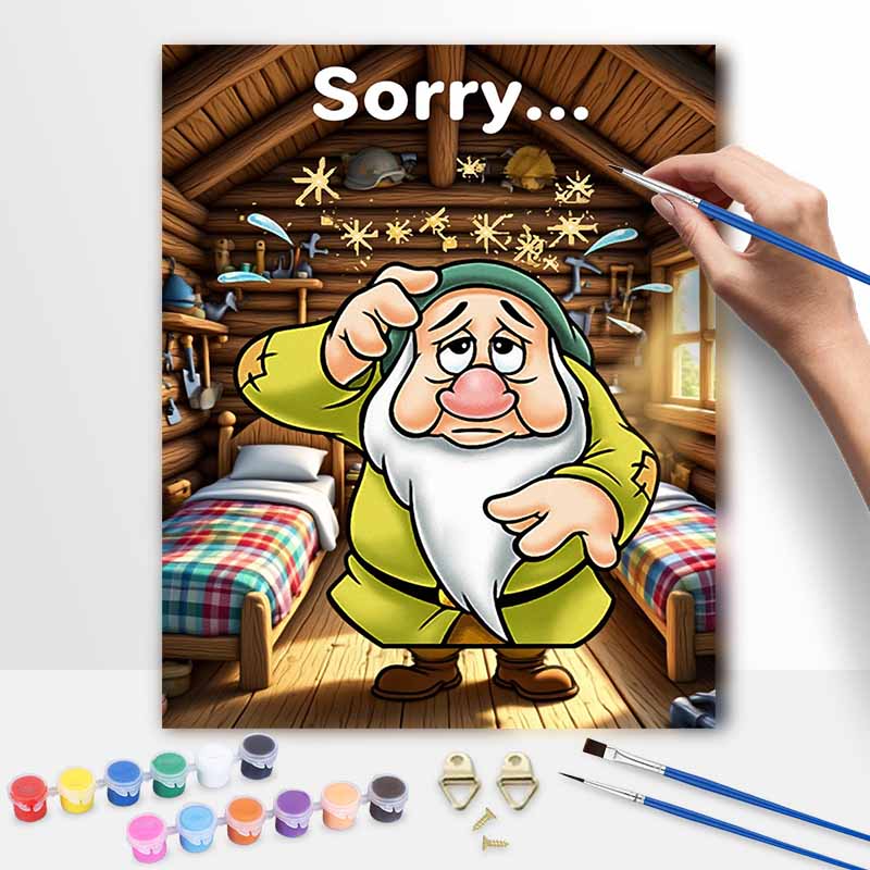 Disney Dopey Seven Dwarfs Oil Paint by Numbers Painting Art Kit Handmade Painting Home Decor Gift
