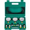 Hydraulic Pressure Test Kit, 250/400/600bar, 3 Gauges 6 Test Couplings 3 Test Hoses, Excavator Hydraulic Test Gauge Set with Portable Carrying Case