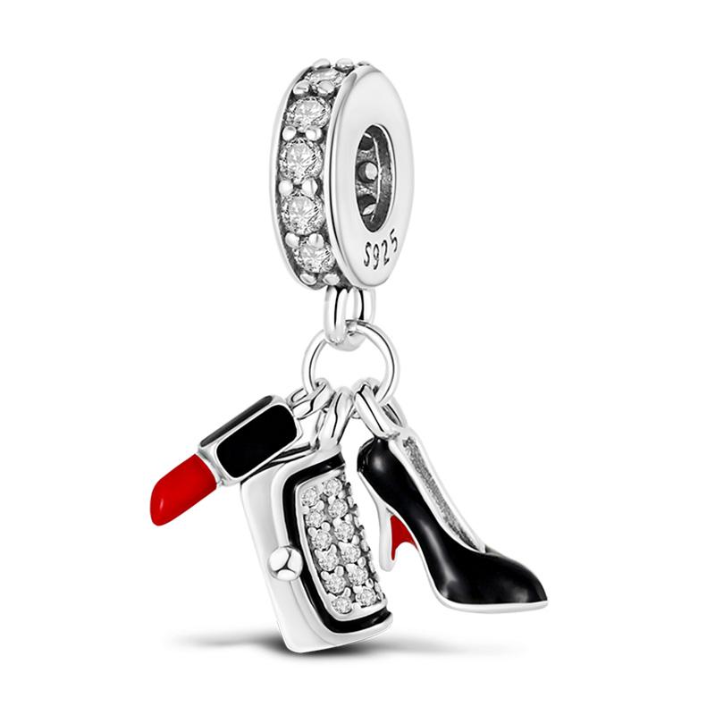 Rot Serie Anhänger Charms Perlen Fit Original Marke Frauen Armband Anhänger Halskette Schmuck