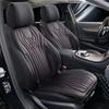 Four Seasons Universal Perforated Leather Car Seat Cushion 3-Piece Set for Driver & Passenger