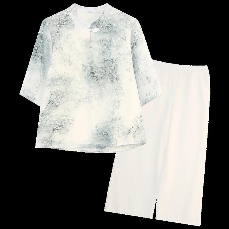 Baolianduo Damen Sommer Lässiges Set im neuen chinesischen Stil