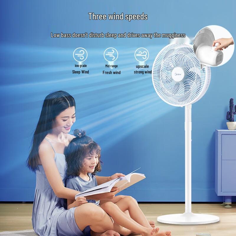 Midea 7-Blade Pedestal Fan CN plug (adapter included)