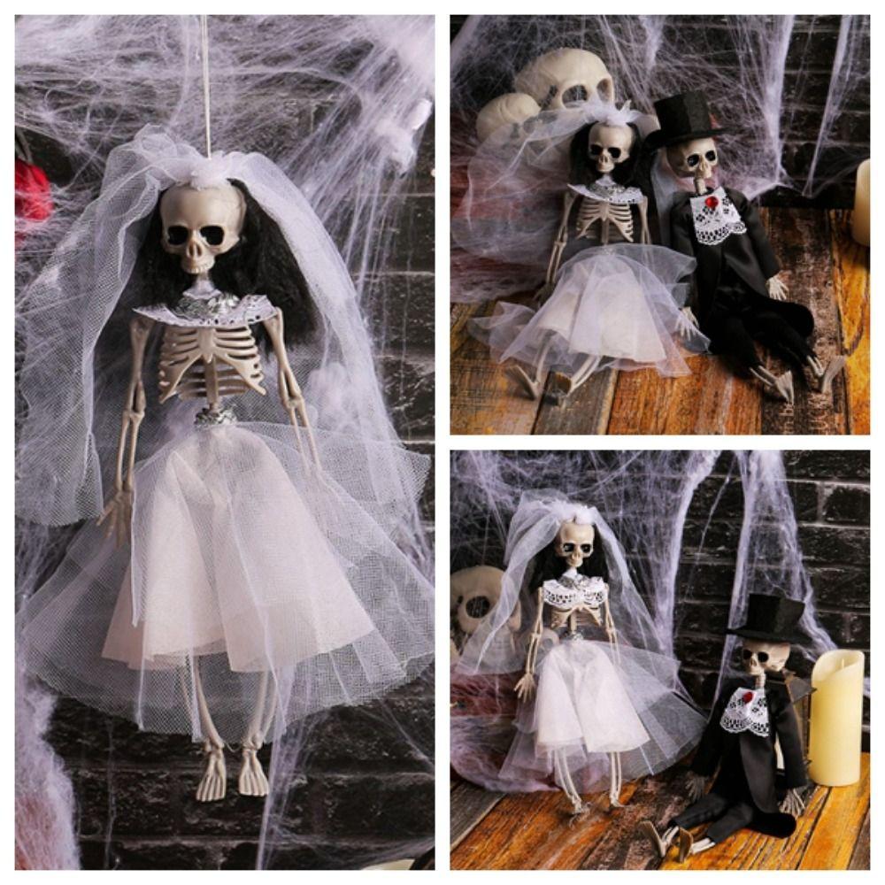 Hanging Ghost Bride Pendant Scary Halloween Decoration Skeleton Ornaments  Haunted House