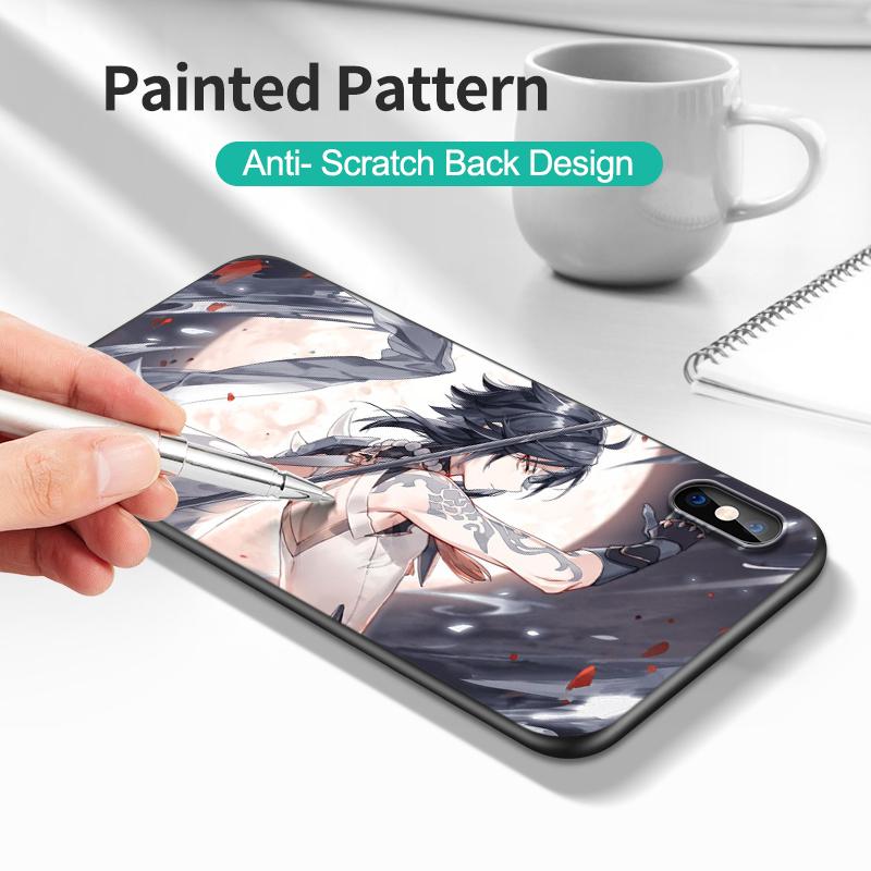 Schwarze TPU-Hülle für Motorola Moto G52 G42 G60 4G G60S G71 G9 Play Plus Power One 5G Ace Impact Xiao Genshin