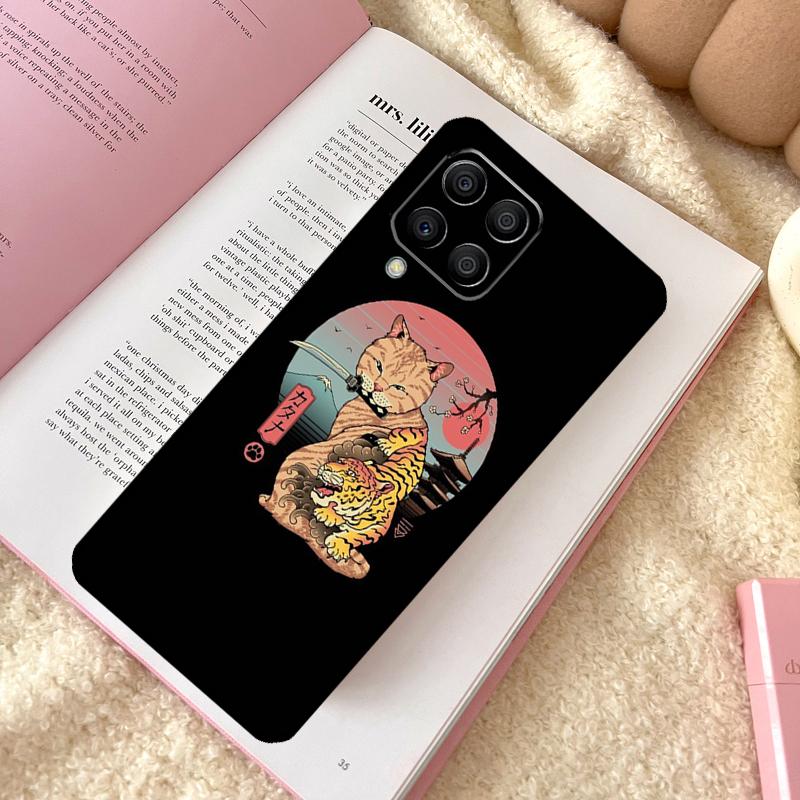 Ukiyo-e Samurai Cat Neko Ramen Case For Samsung Galaxy M31 M13 M11 M12 M14 M15 M06 M16 M36 M56 M53 M32 M52 M35 M55 M34 M54