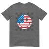 Happy 4th Of July Groovy Smile Face Red White Blue Usa Tshirt