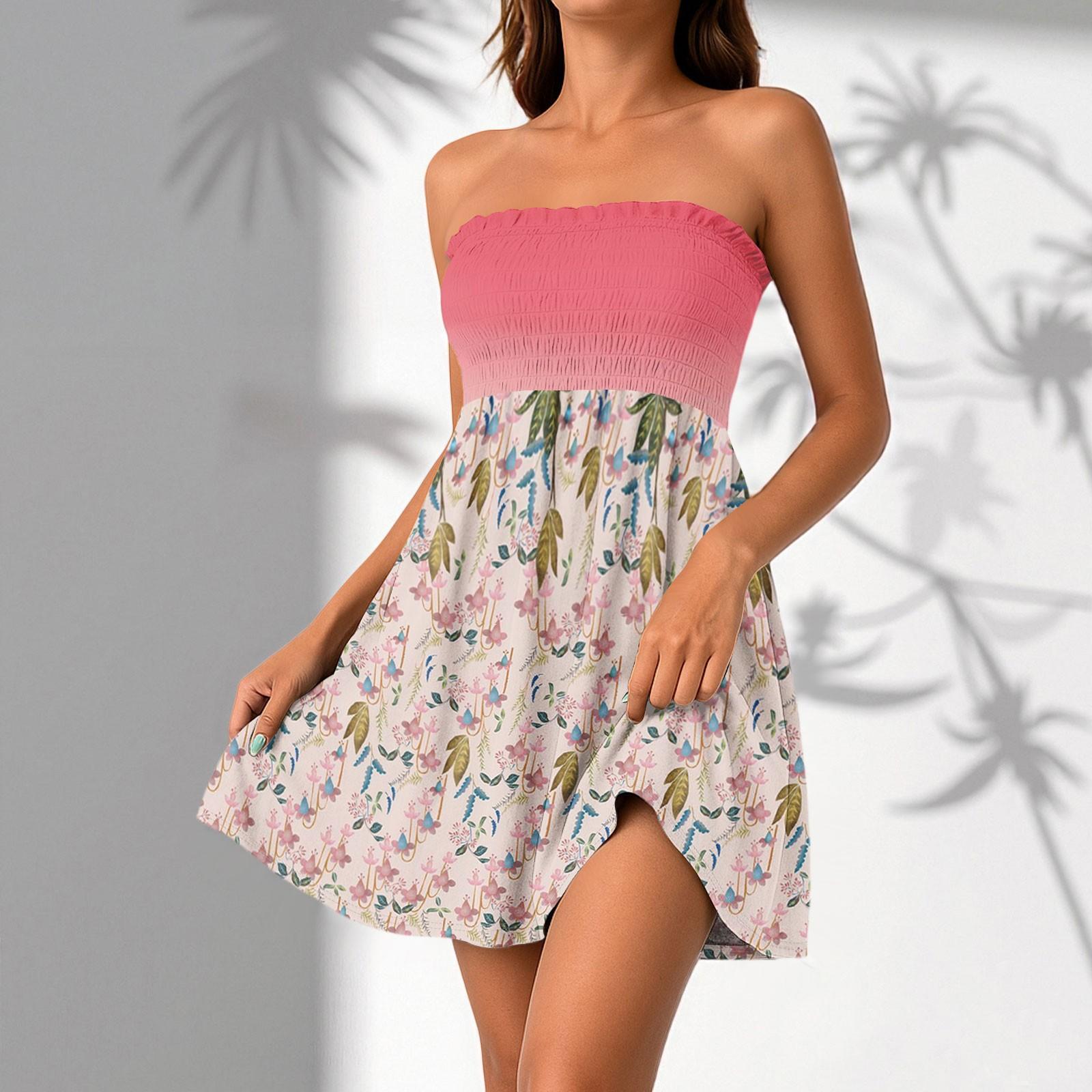 

Женские повседневные летние платья без рукавов, весеннее лоскутное бохо-цветочное коктейльное вечернее платье XL арбуз красный