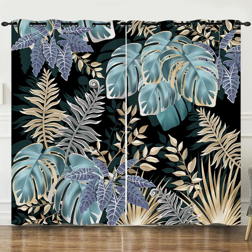 Curtains Tropical Rainforest Living Room Bedroom Curtains Digital Printing Blackout Curtains No Punching