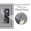 Velvet Floral Centre Table Cover Cloth, Table Cloth with Stunning Gold Foil Design for Living Room (40x60 Inch, Black)